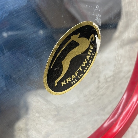 Vintage Red mid century, modern Kraftware Faux Leather Ice Bucket Reto Red - Picture 12 of 14